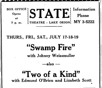 State Theatre - 1952 Ad From James (newer photo)